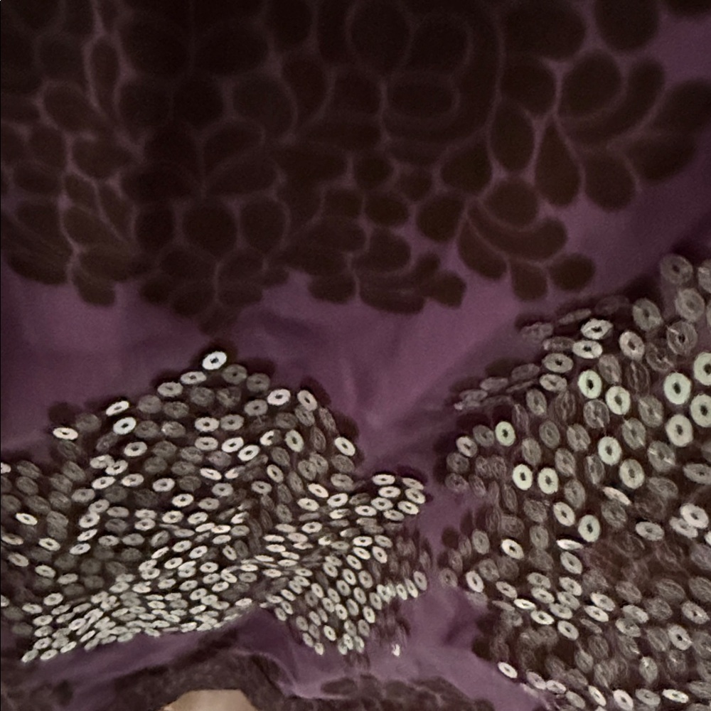 Tory Burch Purple Sequin Floral Blouse - Picture 3 of 4